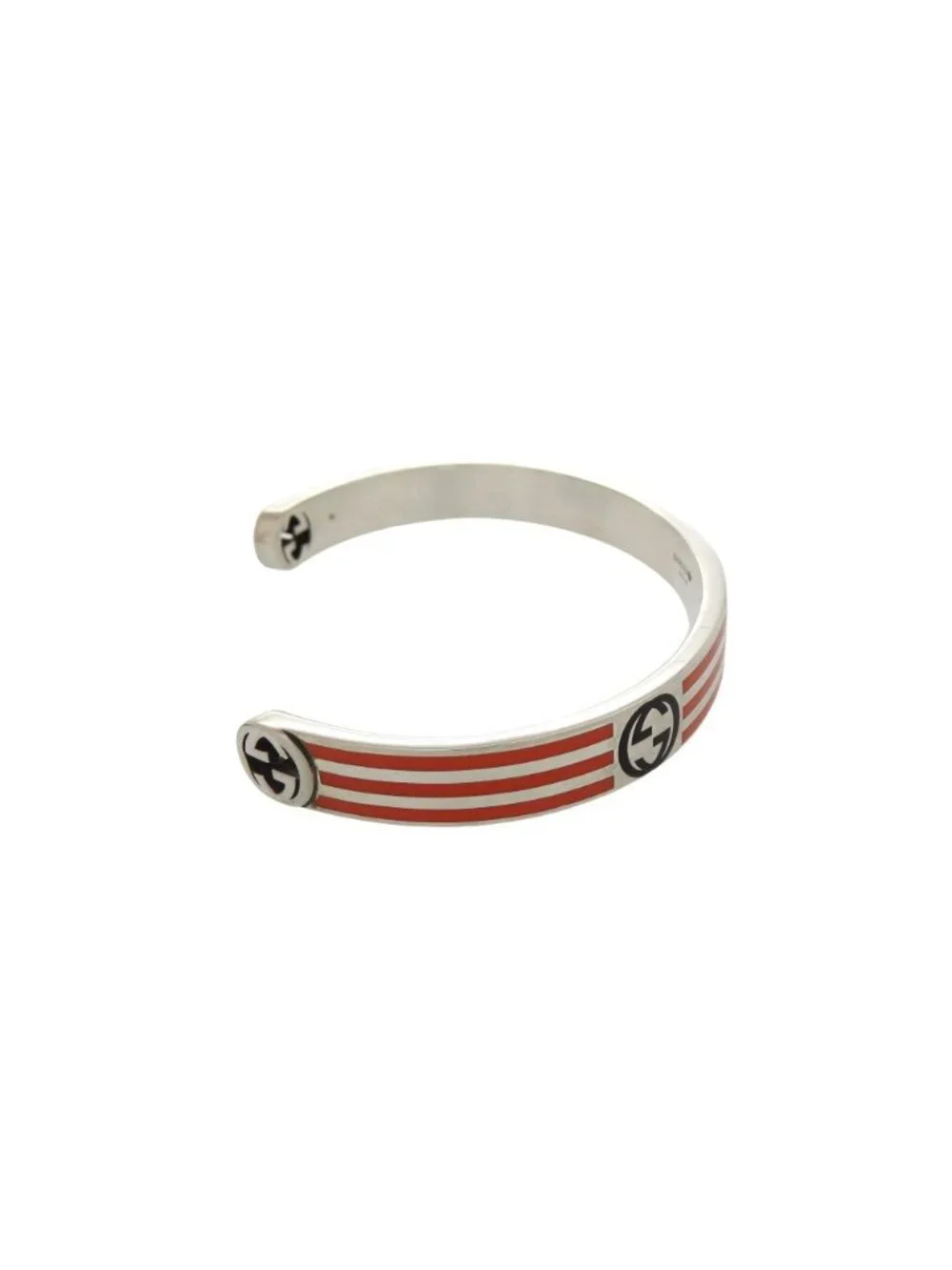 Gucci Adidas Collaboration 925 Sterling Silver Orange Bangle Bracelet
